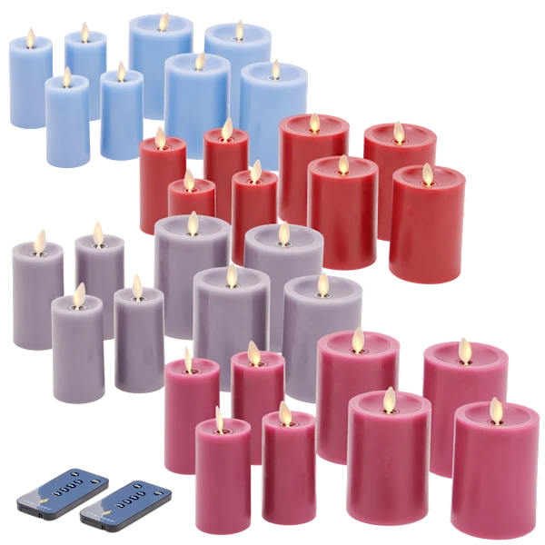 8-Pack: Luminara Flameless 4.5" Pillars and 4" Votives Set