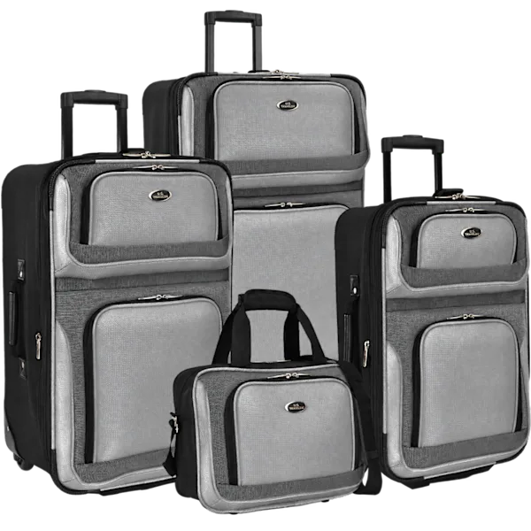 U.S. Traveler New Yorker 4-Piece Lightweight Expandable Rolling Luggage Set