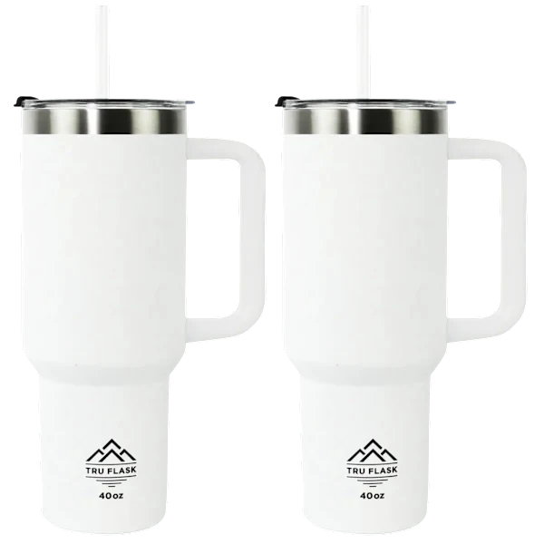 2-Pack: 40oz TruFlask Tumblers with Handle