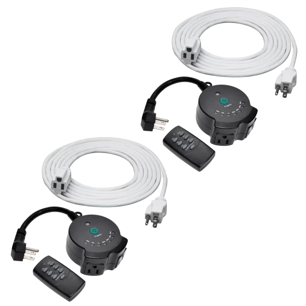 2-Pack: ClearPower Outdoor Lighting Timer with Indoor/Outdoor Extension Cord