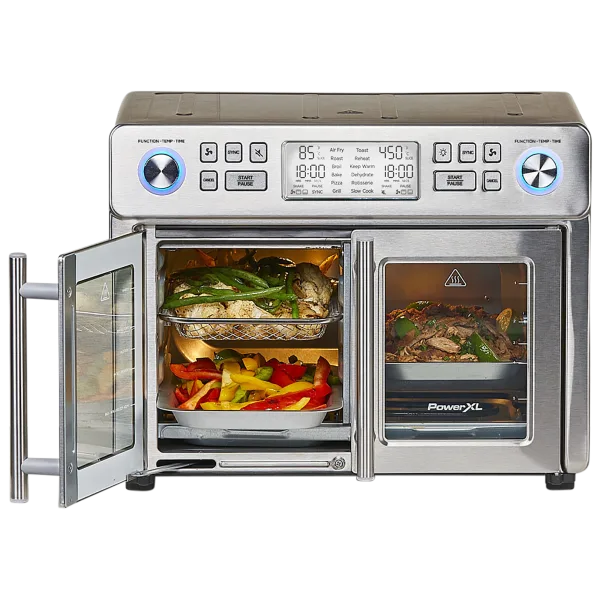 PowerXL Smartsynx 1750W Dual Zone French Door Toaster Oven with Air Fry