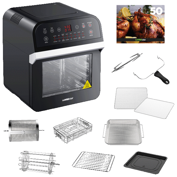 GoWISE USA 12.7 Quart Deluxe Air Fryer Oven with 10 Accessories