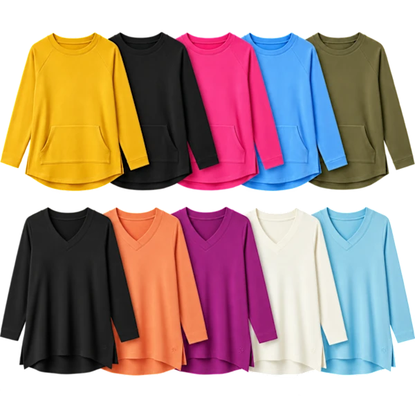 2-Pack: Isaac Mizrahi Live! Essentials Crew or V-Neck Tops with Pockets