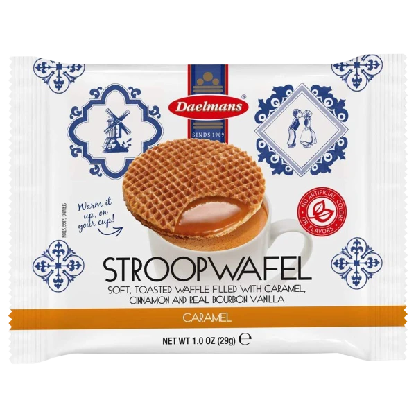 96-Pack: Daelmans Caramel Individually Wrapped Stroopwafels
