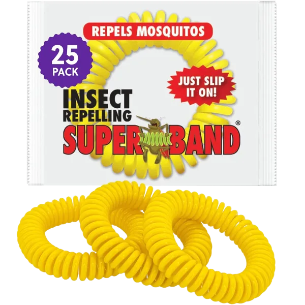 25-Pack: Superband Mosquito Repellent Bracelets for Adults & Kids