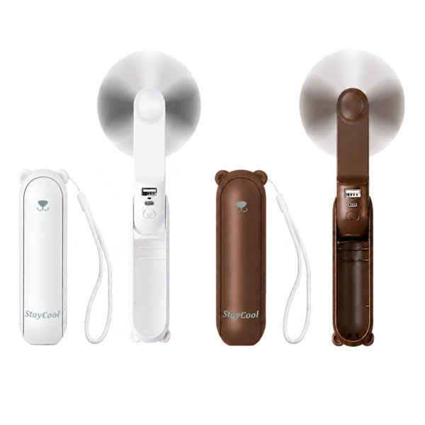 2-Pack: Quick and Cool Handheld Fan, Flashlight & Power Bank