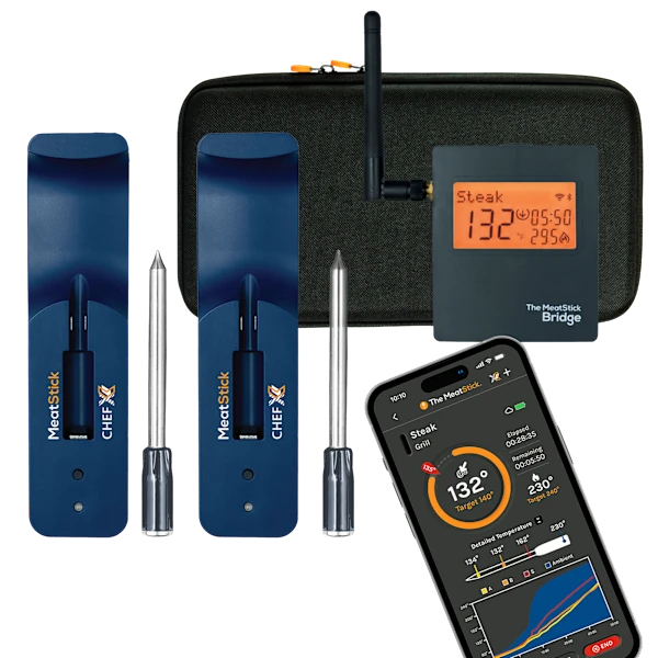 2-Pack: MeatStick Chef X Quad Sensors Smart Wireless Meat Thermometers with Wifi
