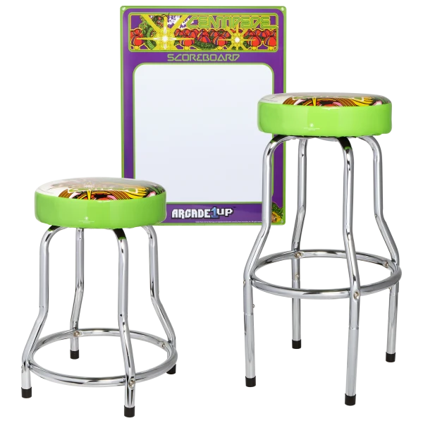 2-Pack: Arcade1up Centipede Arcade Stools with Dry Erase Metal Scoreboard