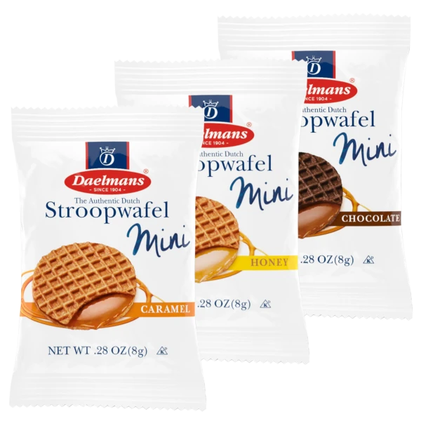 200-Pack: Daelman's Individually Wrapped Mini Soft Toasted Stroopwafels