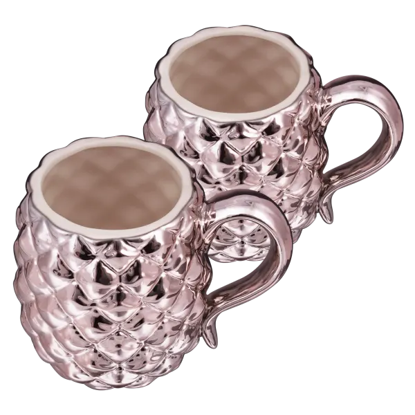 2-Pack: Rose Gold Pineapple Mugs