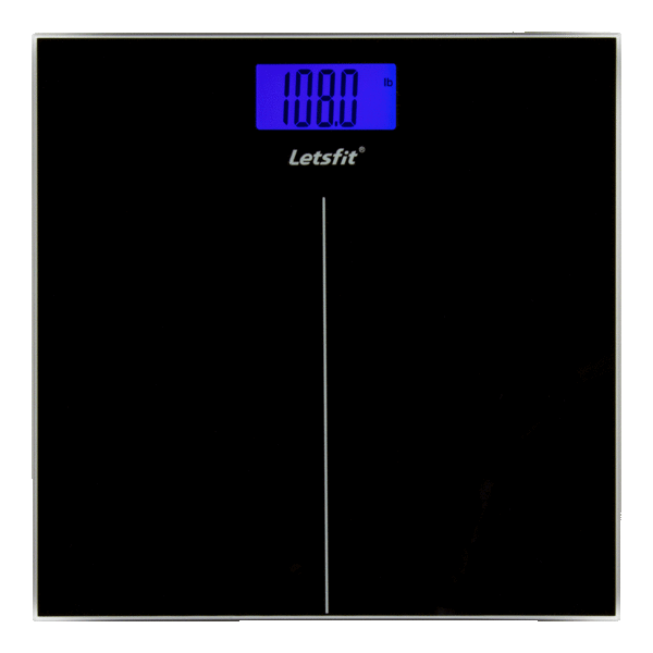 Letsfit Ultra Slim Tempered Glass Digital Body Weight Scale w/ Tape Measure