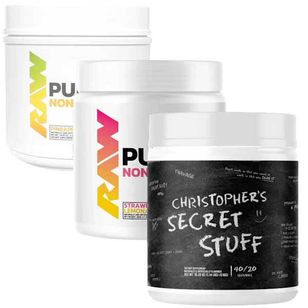 3-Pack: RAW Nutrition Pre-workout Powder (Stim or Non-Stim)