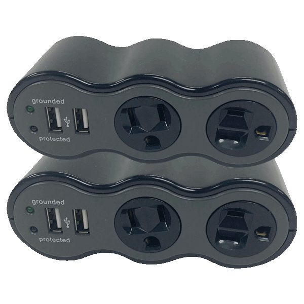 2-Pack: 360 Electrical PowerCurve Mini 2-Outlet Rotating Surge