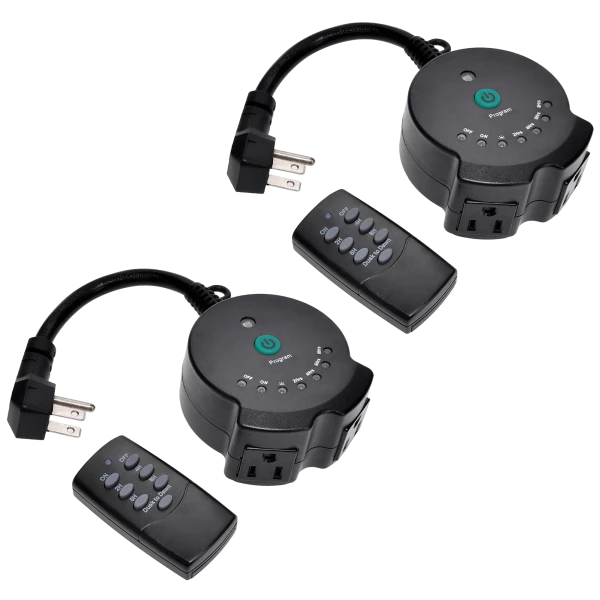2-Pack: ClearPower Outdoor Lighting Timer with Remote