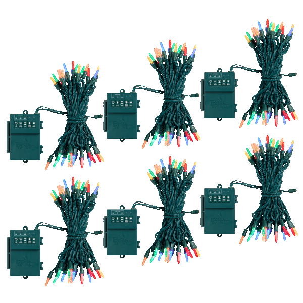 6-Pack: Bethlehem Lights Mini Faceted 17FT Battery LED String Lights