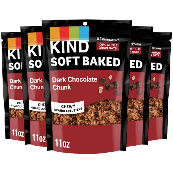 5-Pack: KIND Soft Baked Dark Chocolate Chunk Granola Clusters