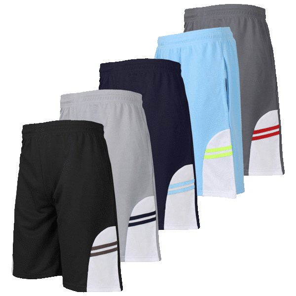 5-Pack: Men's Moisture Wicking Performance Mesh Shorts