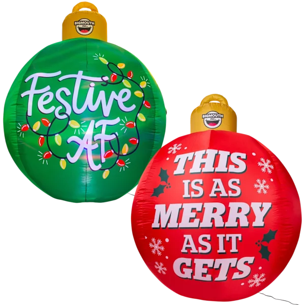 2-Pack: BigMouth Giant Inflatable LED Christmas Ornaments