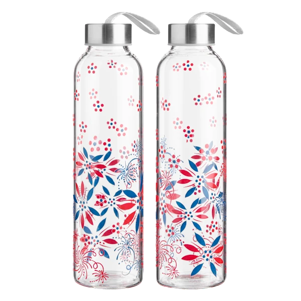 2-Pack: Temp-tations Travel Glass Bottles with Lids