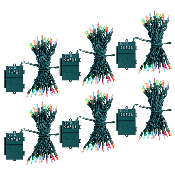 6-Pack: Bethlehem Lights Mini Faceted 17FT Battery LED String Lights
