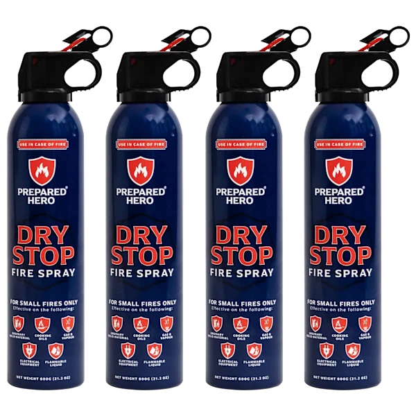 4-Pack: Prepared Hero Dry Stop Fire Spray