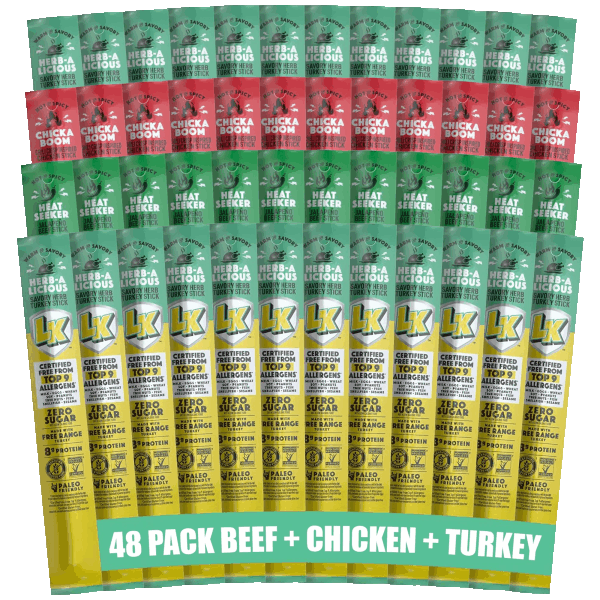 48-Pack: Lorissa's Kitchen Beef, Chicken, and/or Turkey Sticks (1oz)