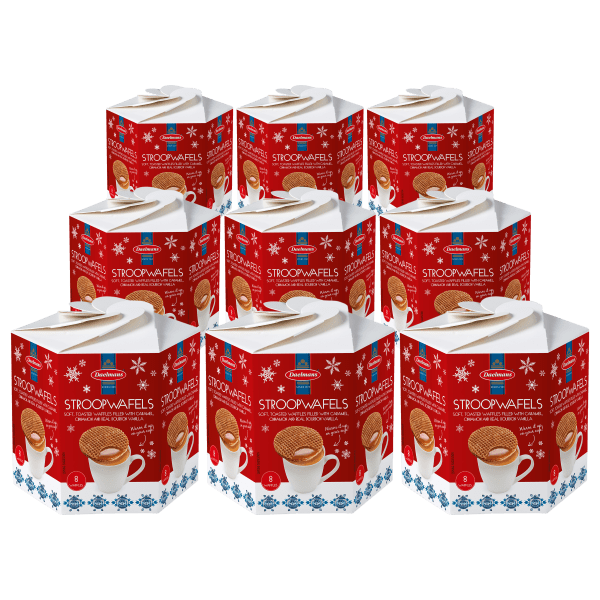 72-Pack: Daelmans Jumbo Holiday Caramel Stroopwafels in Hex Box