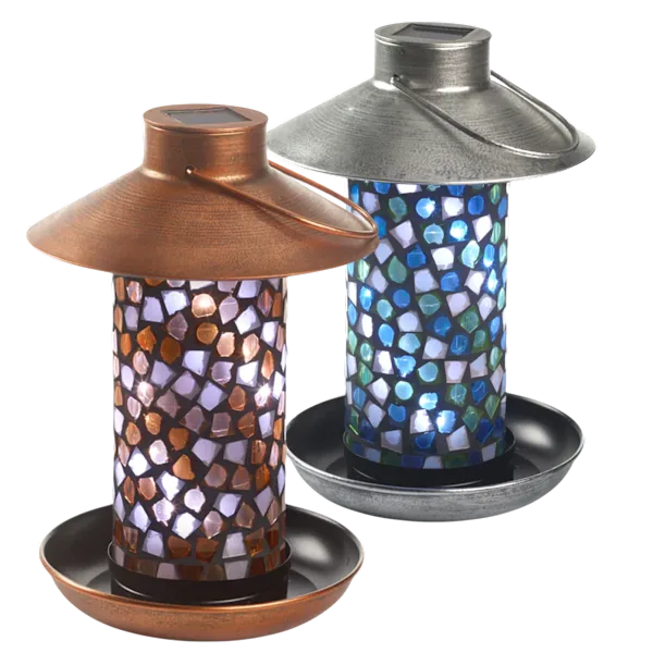 Smart Solar Mosaic Glass Solar Bird Feeder