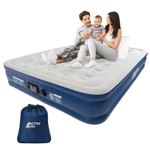 Active Era Premium 13" Queen Size Air Mattress with Built-in Electric Pump