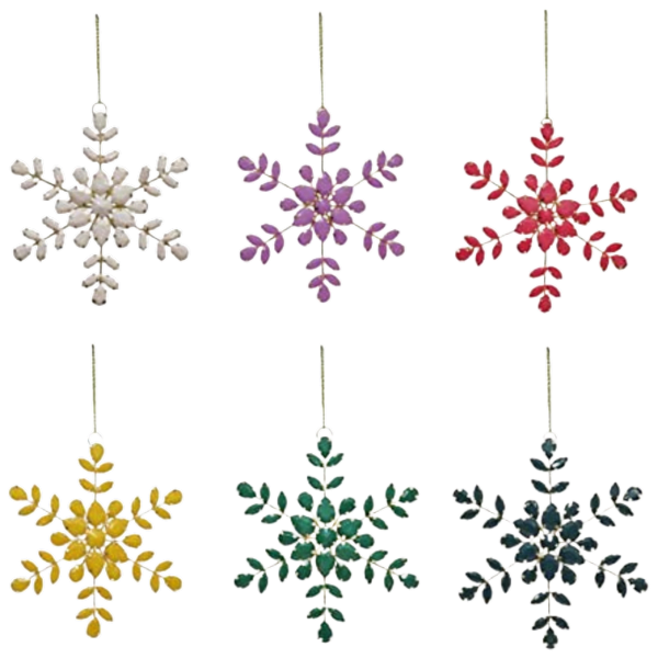 6-Pack: National Tree Company Beaded Snowflake Ornaments