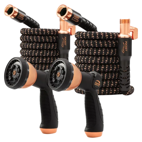 2-Pack: Pocket Hose Copper Bullet 25' Hoses with Removable Hand Sprayers