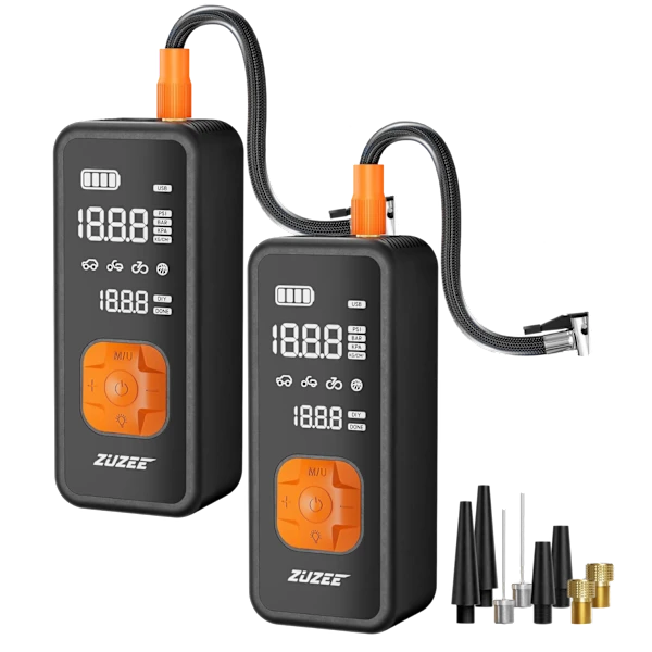 2-Pack: Zuzee 20,000mAh Portable Tire Inflator, Flashlight & Power Bank