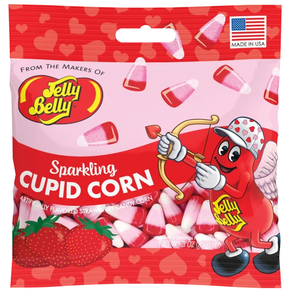 12-Pack: Jelly Belly Sparkling Strawberry Cupid Corn Grab n Go Bags