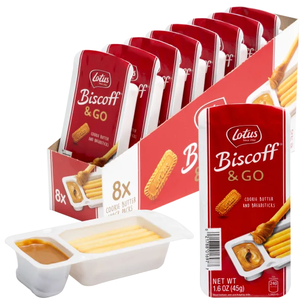 Lotus Biscoff & GO Cookie Butter and Breadsticks Snack Packs (Pack of 8)