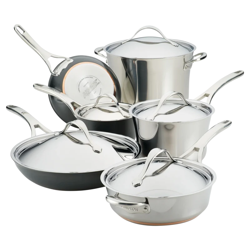 Anolon Nouvelle Luxe 11-Piece Stainless and Hard Anodized Cookware Set
