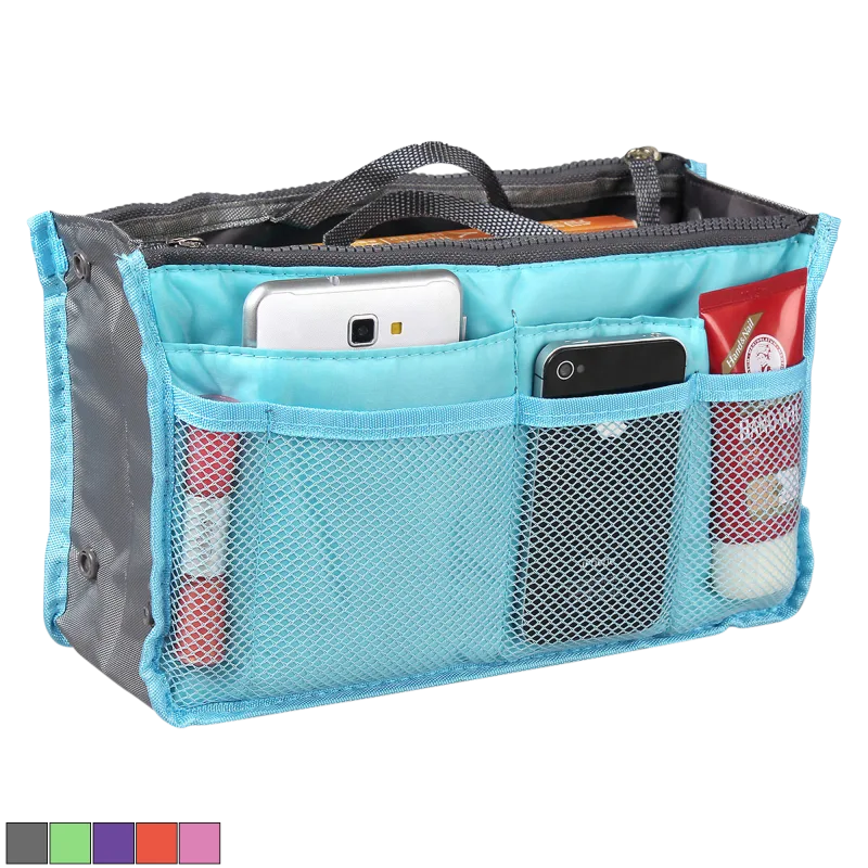 The 13-Pocket Travel Handbag Organizer