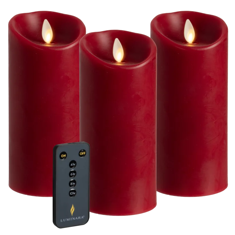 3-Pack: Luminara Flameless 6.5" Pillar Candles with Remote