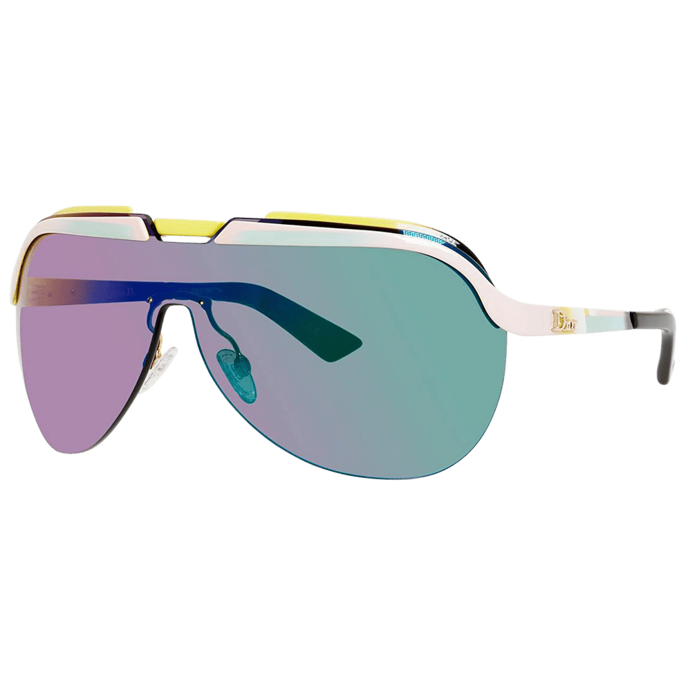 Style: Solar, Frame: Pink & Yellow, Lenses: Blue