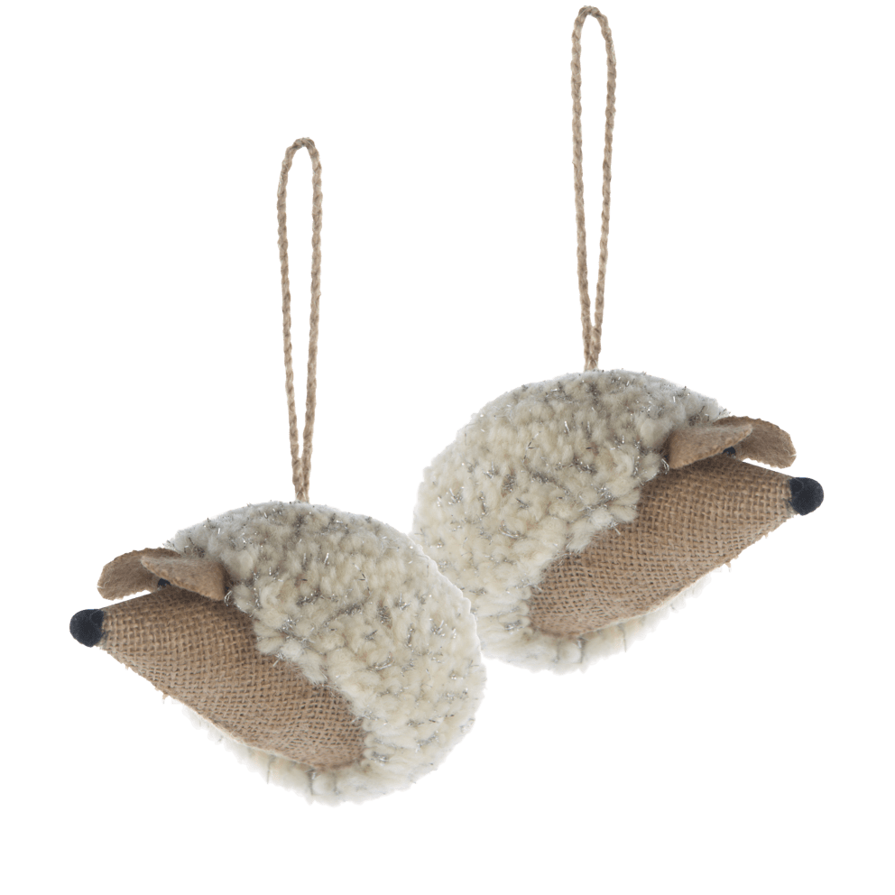 2 Hedgehog Ornaments
