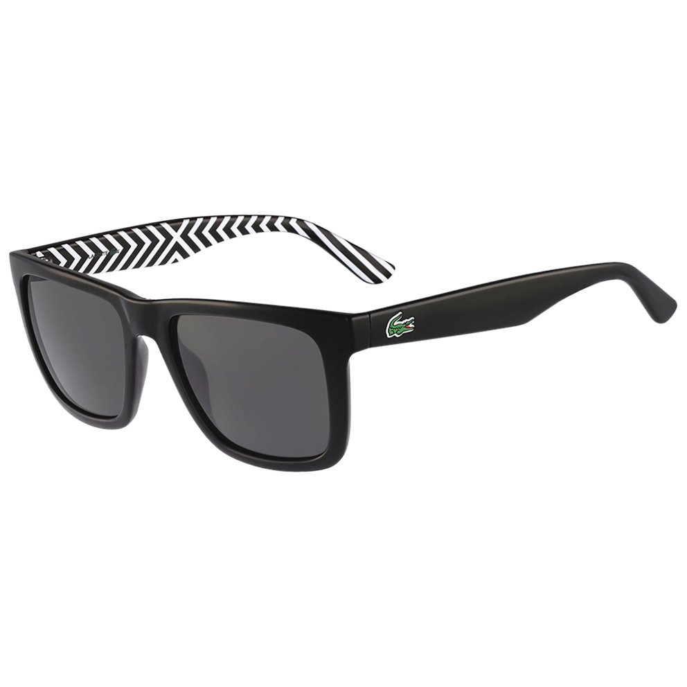 Soft Square with Striped Temple Print - Black