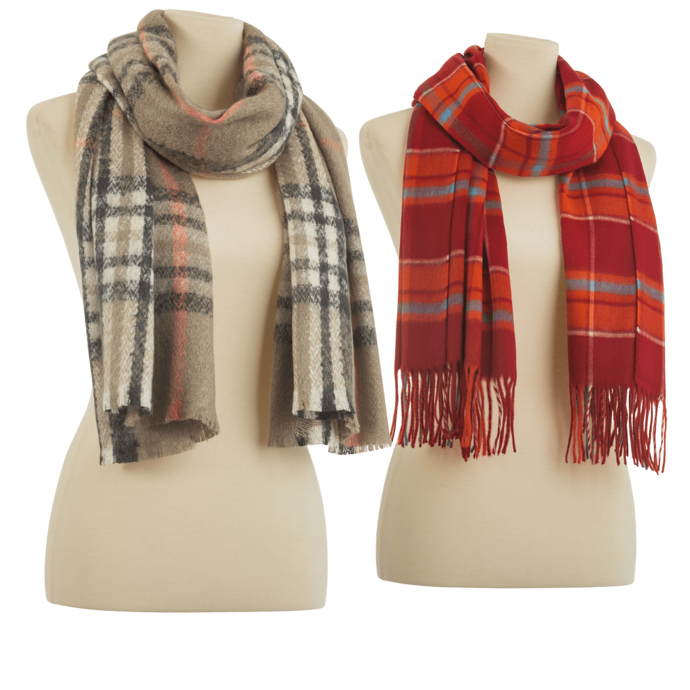 Taupe/Black/Pink Plaid or Orange Plaid