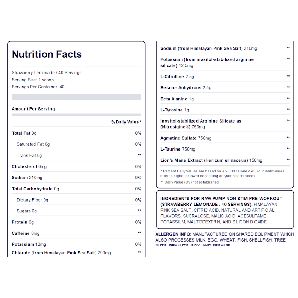 Non-stim ingredients