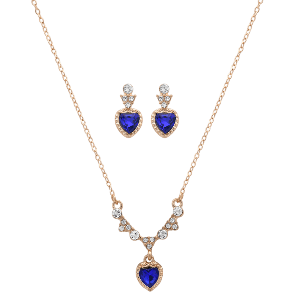 Saffron Blue Heart Crystal Set