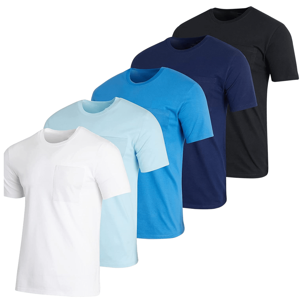 Set 6: White, Light Blue, Blue, Navy, Black