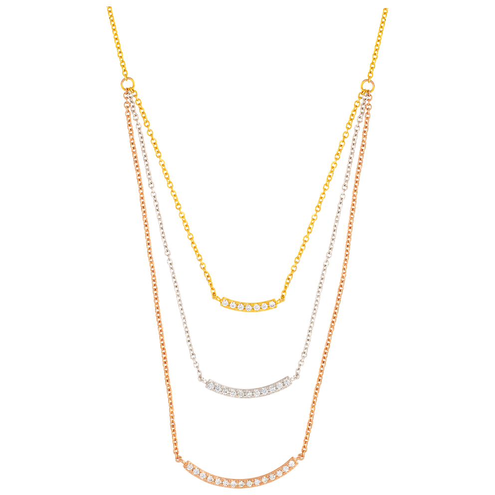 Yellow White and Rose Gold