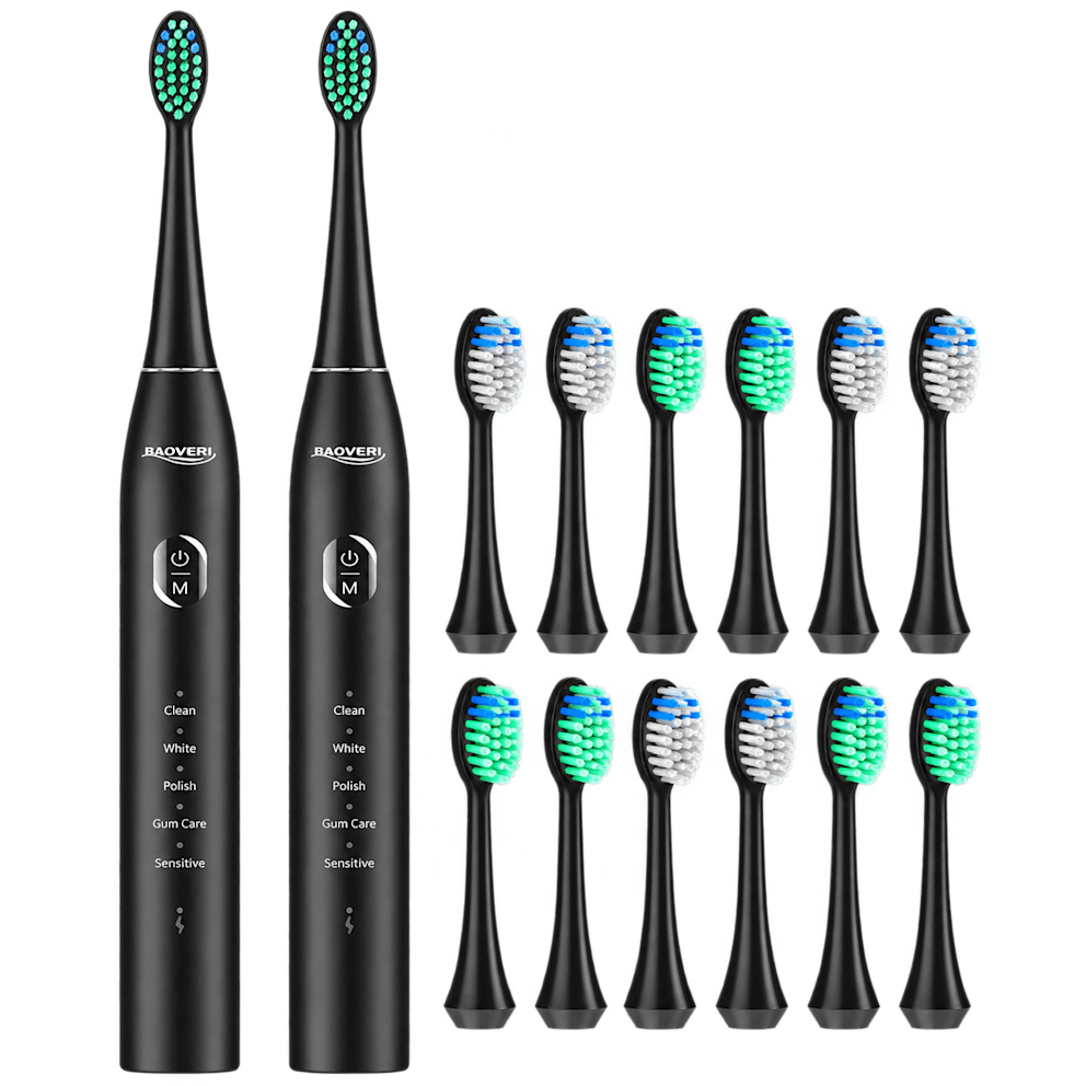 2 toothbrushes + 12 brush heads = plenty of replacements