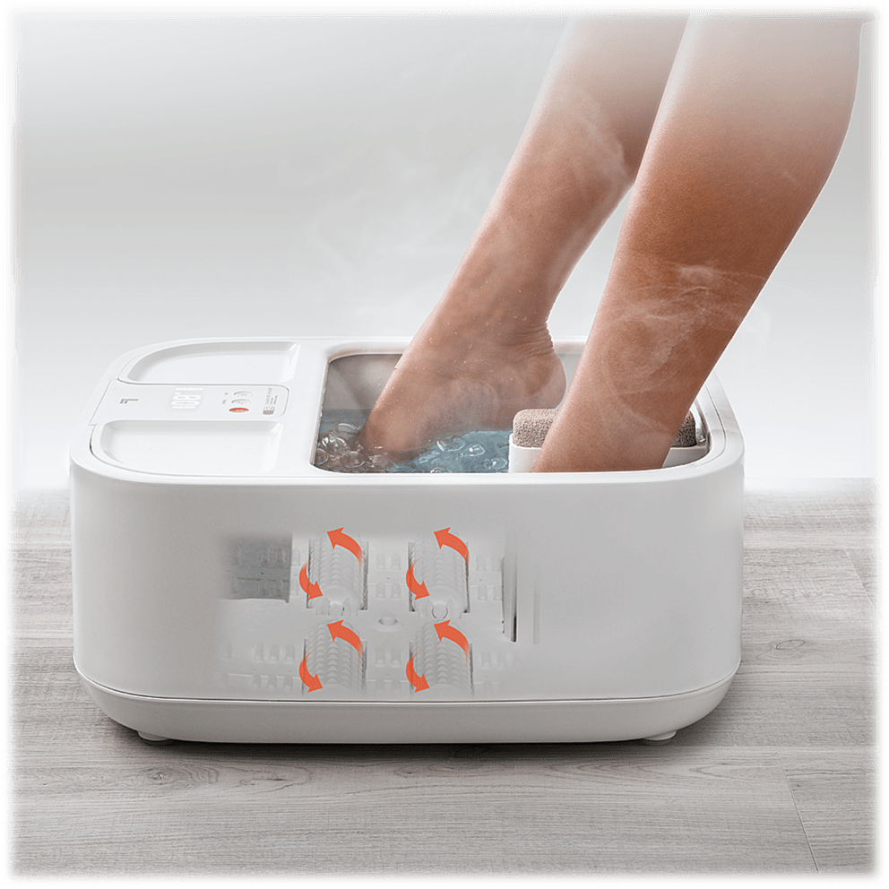 Built-in free spinning rollers relieve stress and refreshes arches, heels, and balls of the feet
