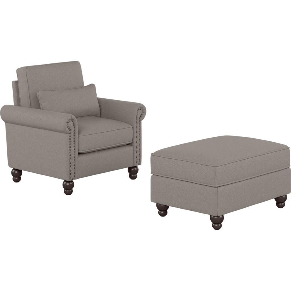 Beige Herringbone Fabric