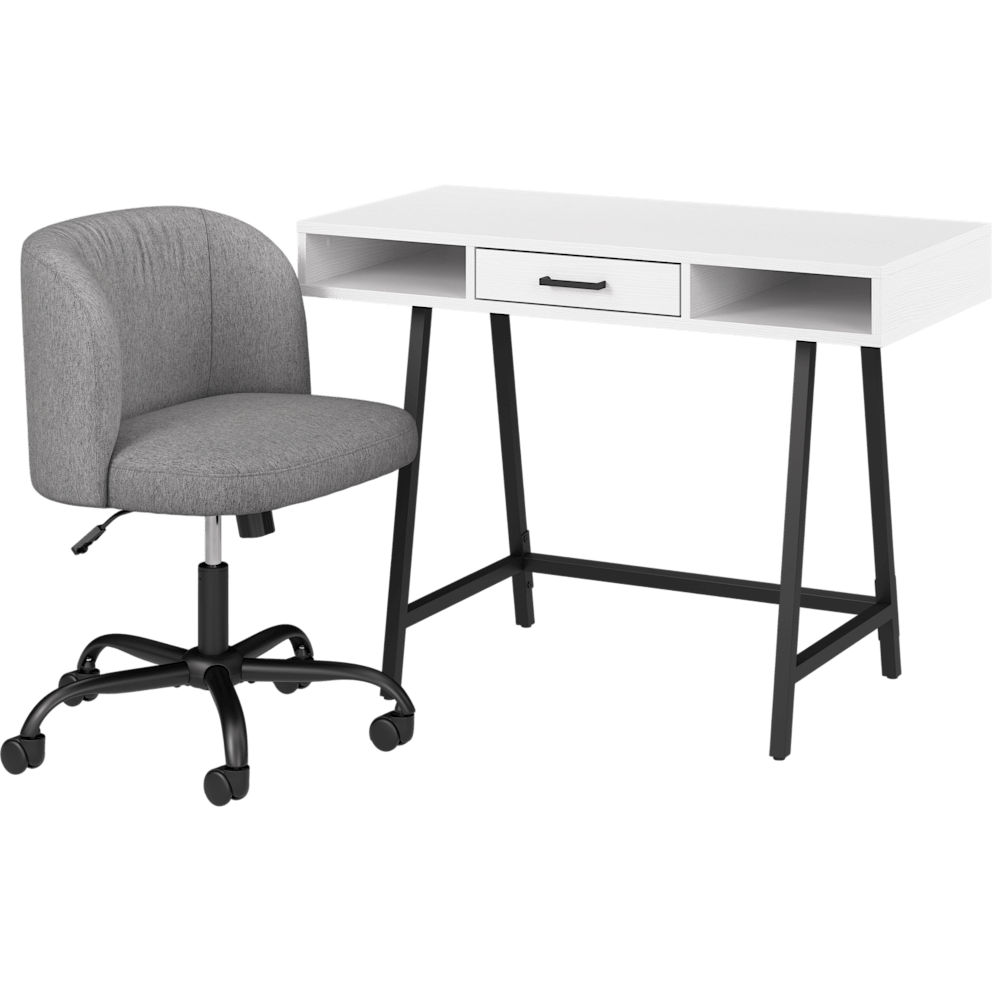Pure White Oak/Warm Gray Fabric