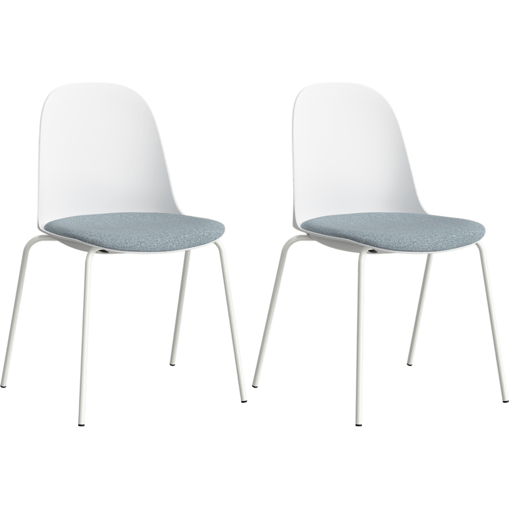 White Powder Coat/Mist Fabric